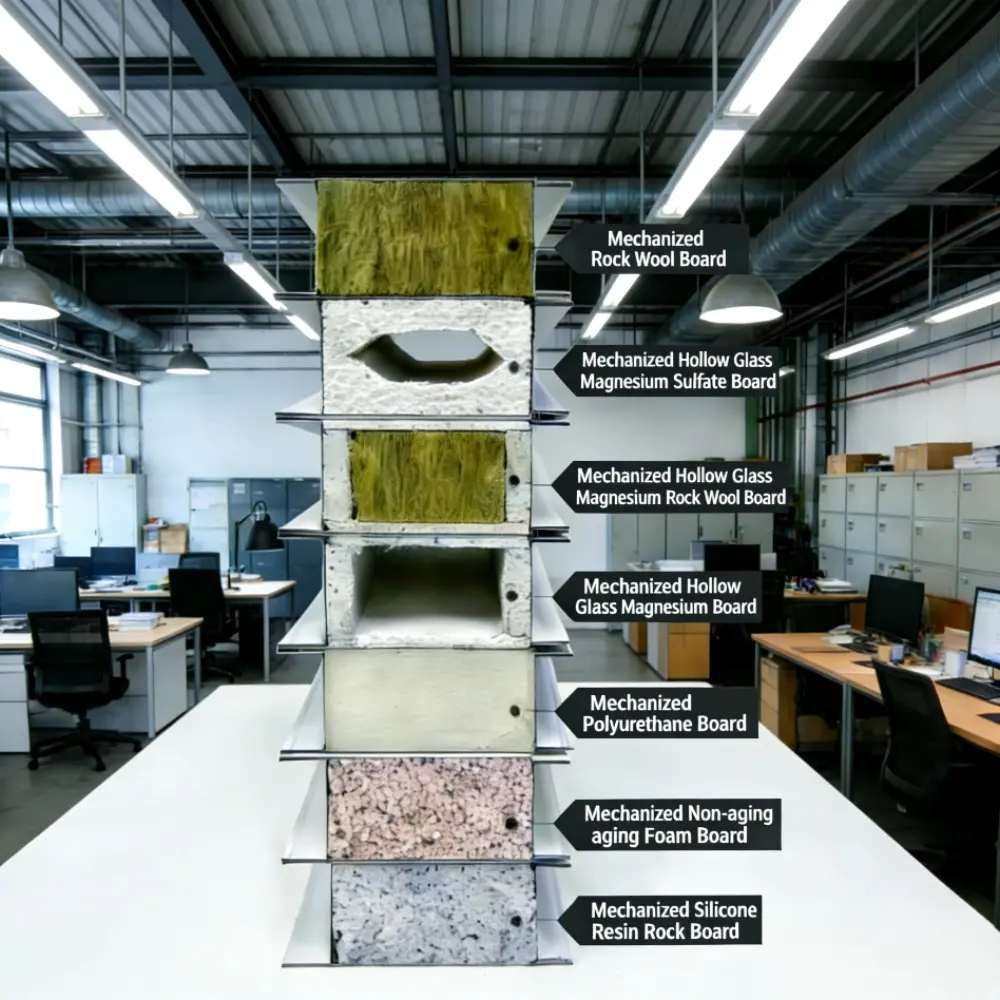 Огнестойкие стеновые материалы высокой плотности, теплоизоляционные панели, наружные стеновые панели, сэндвич-панели из минеральной ваты.